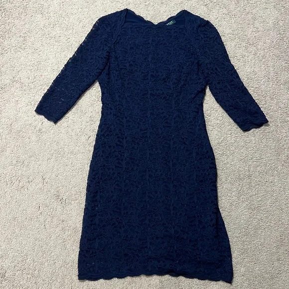 Ralph Lauren navy blue lace dress